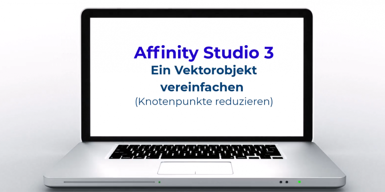 Laptop Aufgeklappt, Affinity Studio 3 Titelbild der Demo des Bild nachzeichnens